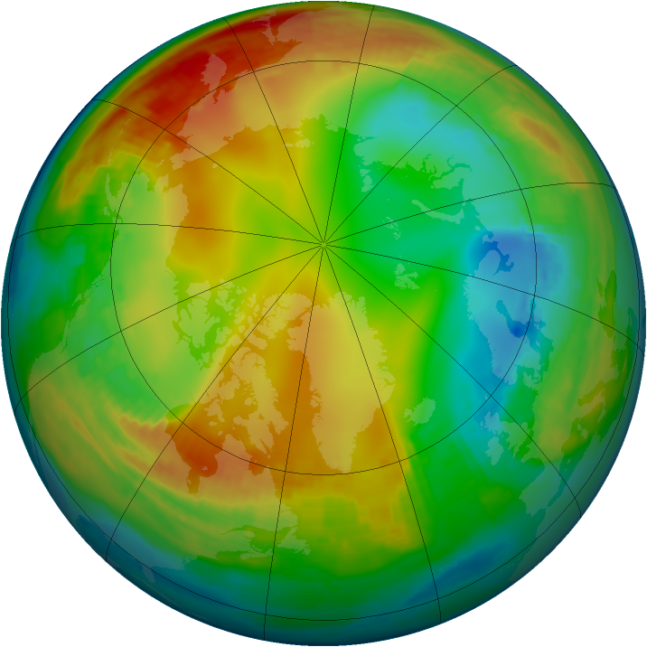 Arctic ozone map for 16 January 2001